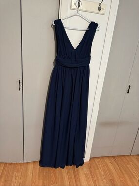 Windsor Deep V-Neck Navy Maxi Dress
